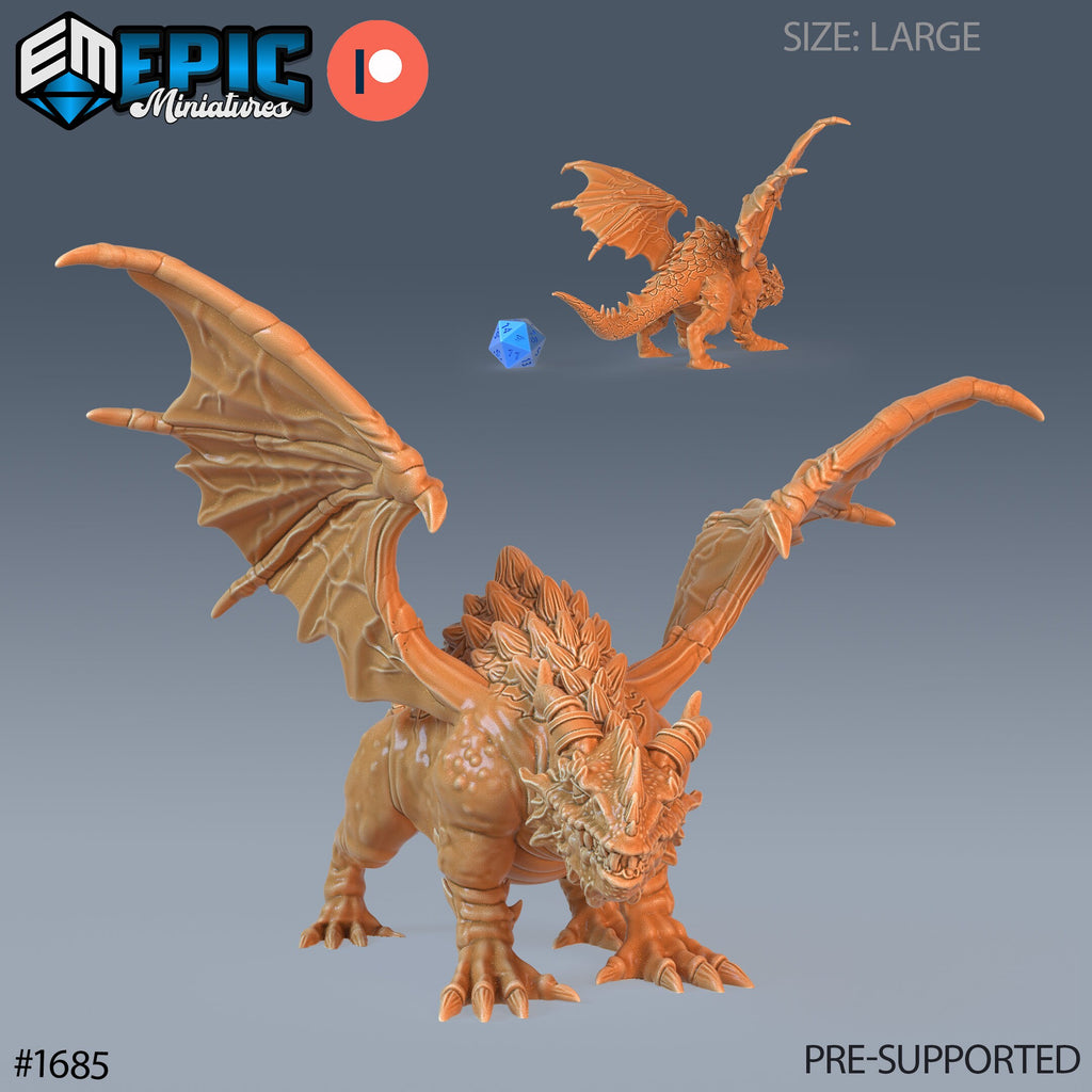 Cave Dragon Option #1685 front DND miniature Caves of Despair 16k resin