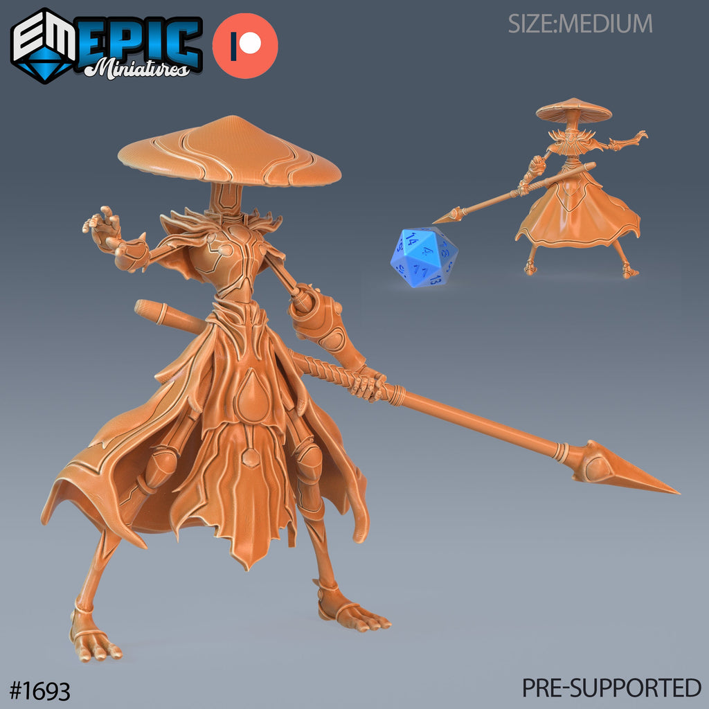 Mushroom Folk Warrior Option #1693 front DND miniature Caves of Despair 16k resin