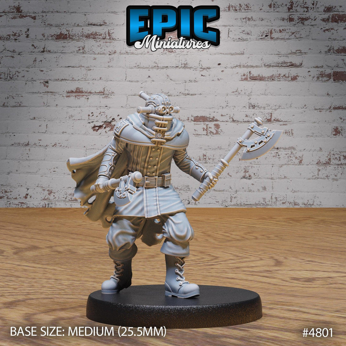 Iron Mind Warrior Option #4801 front DND miniature Steam Society 16k resin