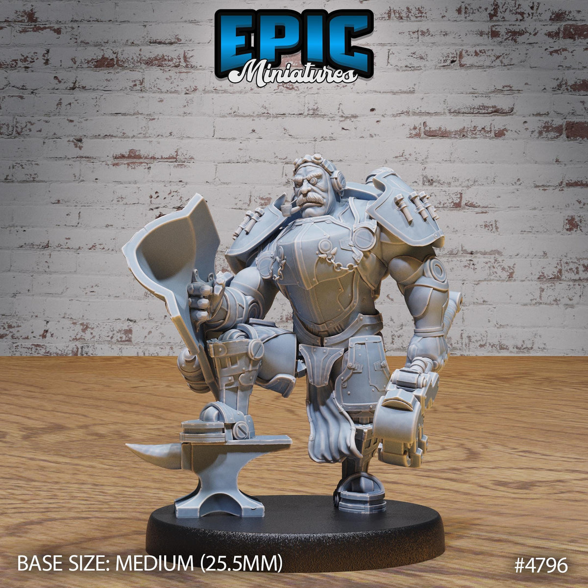 Tinkerer Knight Option #4796 front DND miniature Steam Society 16k resin