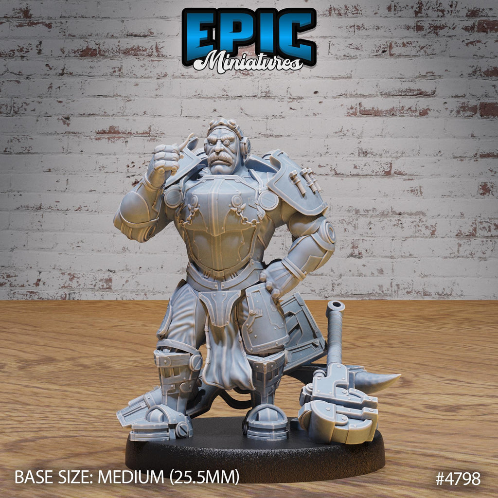 Tinkerer Knight Option #4798 front DND miniature Steam Society 16k resin