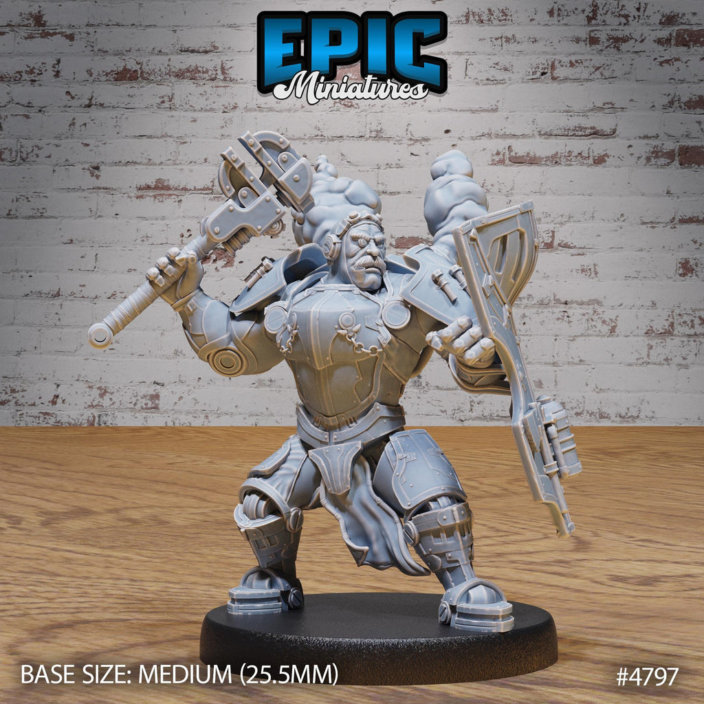 Tinkerer Knight Option #4797 front DND miniature Steam Society 16k resin