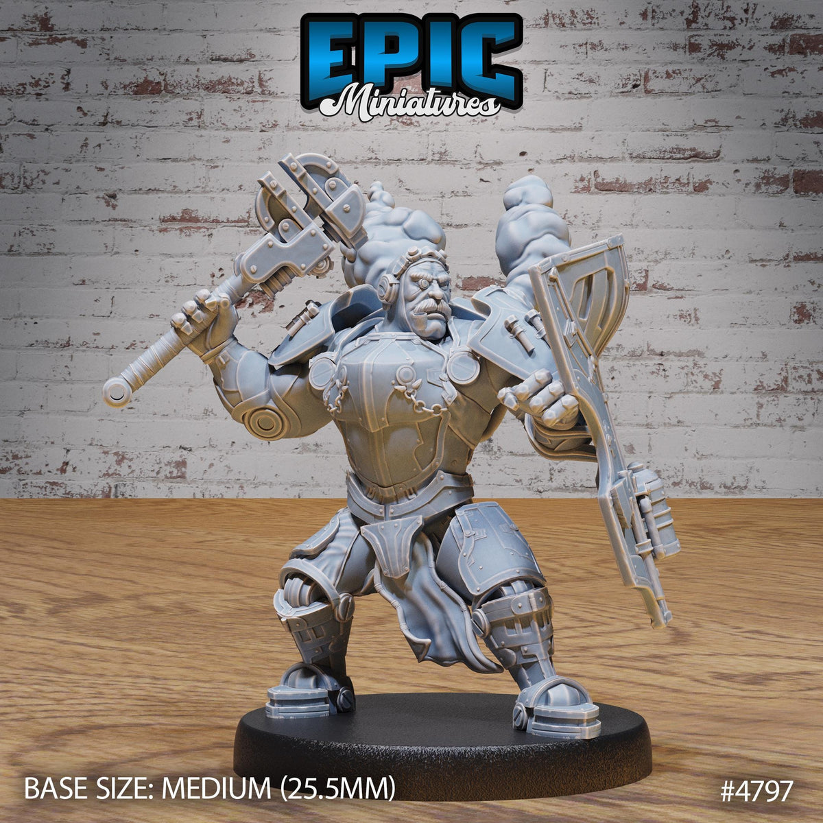 Tinkerer Knight Option #4797 front DND miniature Steam Society 16k resin