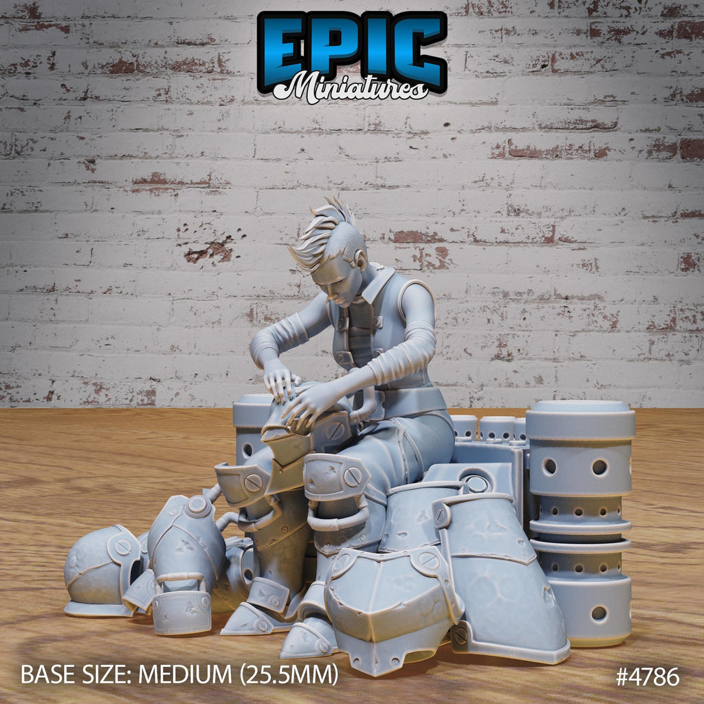 Exosuit Artificer Female Option #4785 (2) front DND miniature Steam Society 16k resin