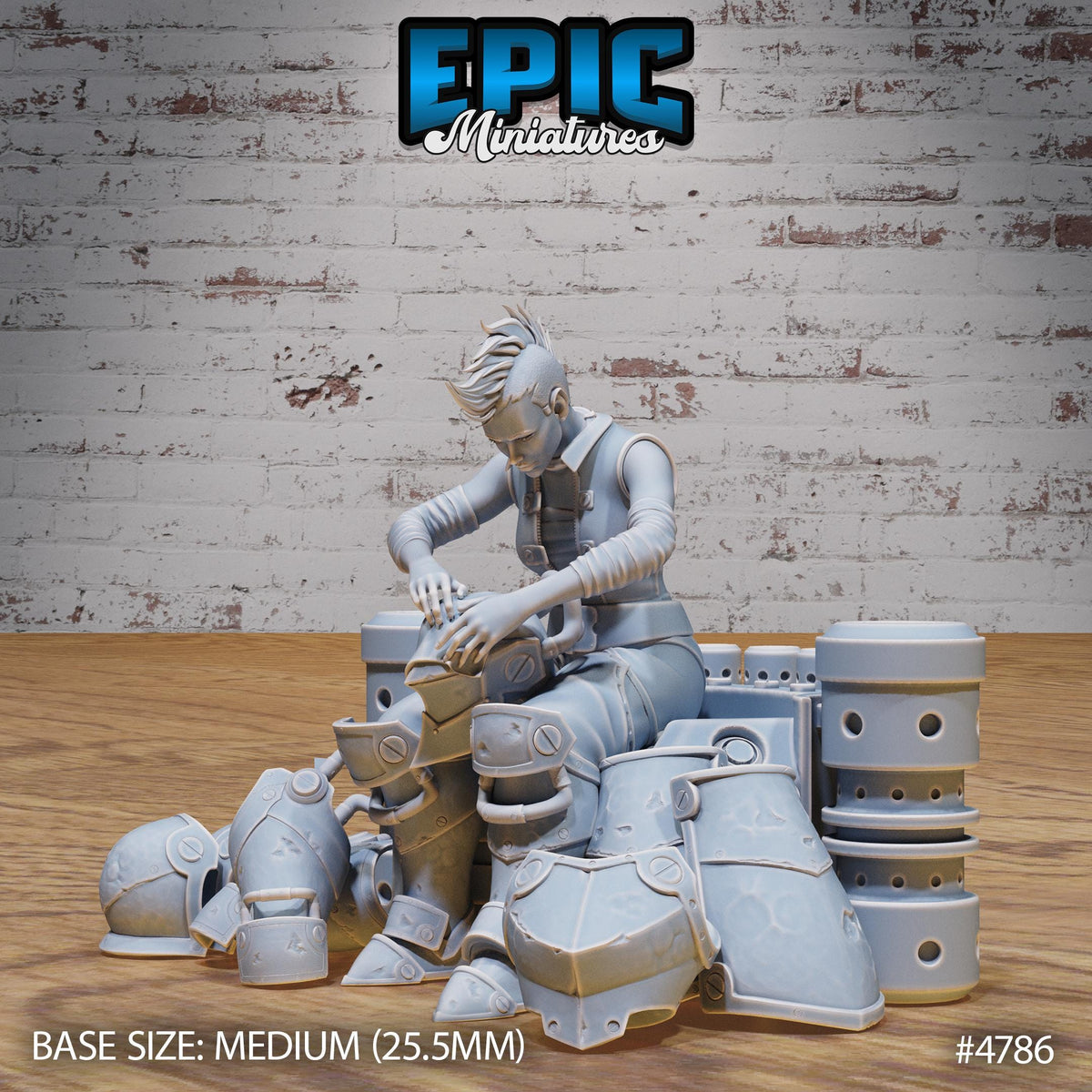 Exosuit Artificer Female Option #4785 (2) front DND miniature Steam Society 16k resin