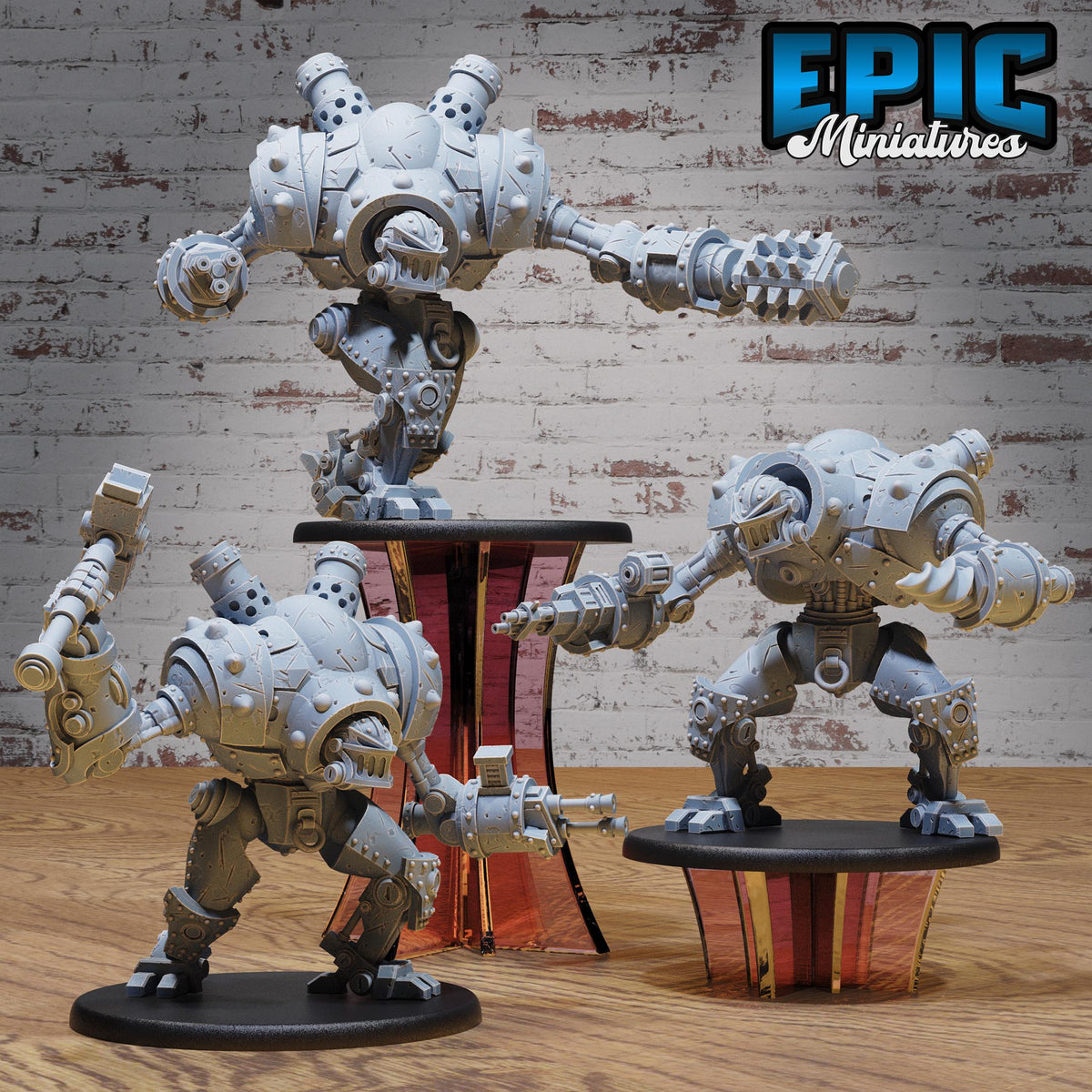 Battle Automaton Set of 3 DND miniatures group photo Steam Society