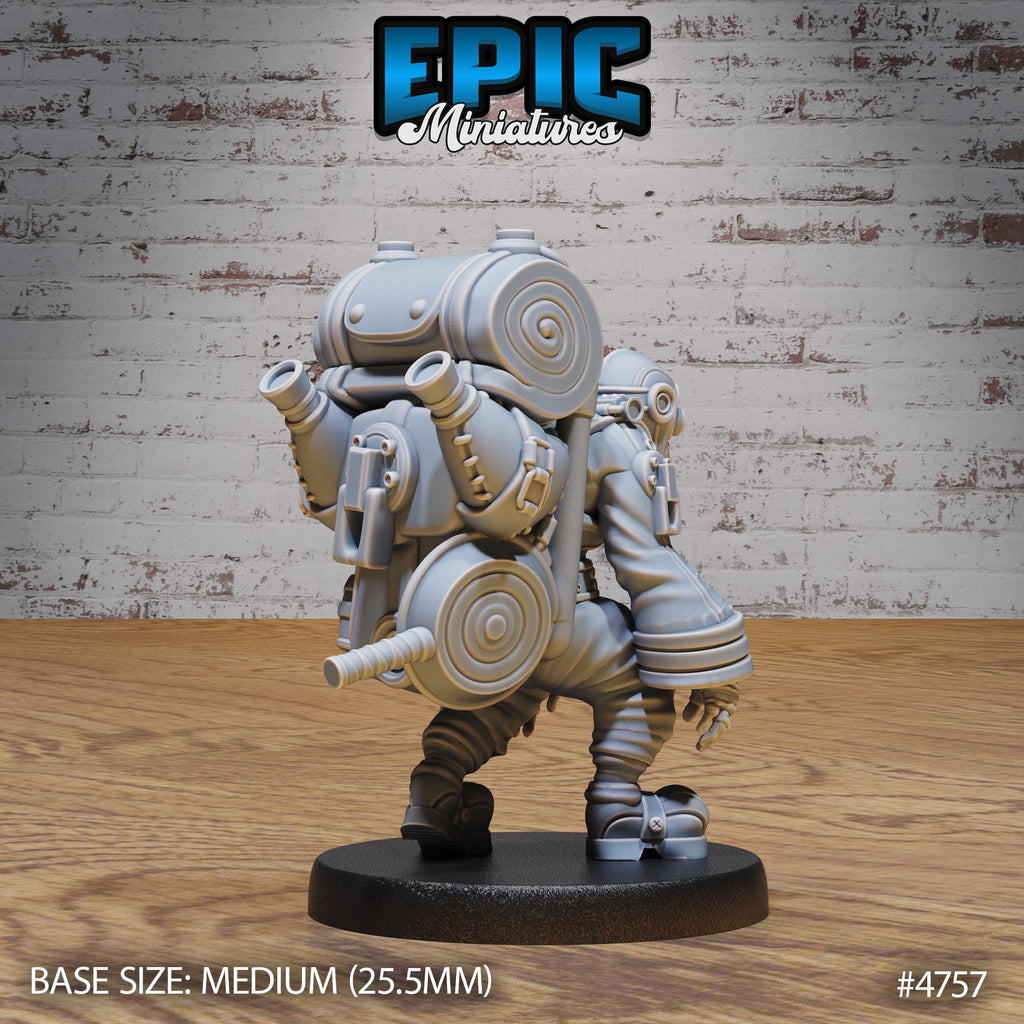 Airship Pilot Option #4757 back DND miniature Steam Society 16k resin