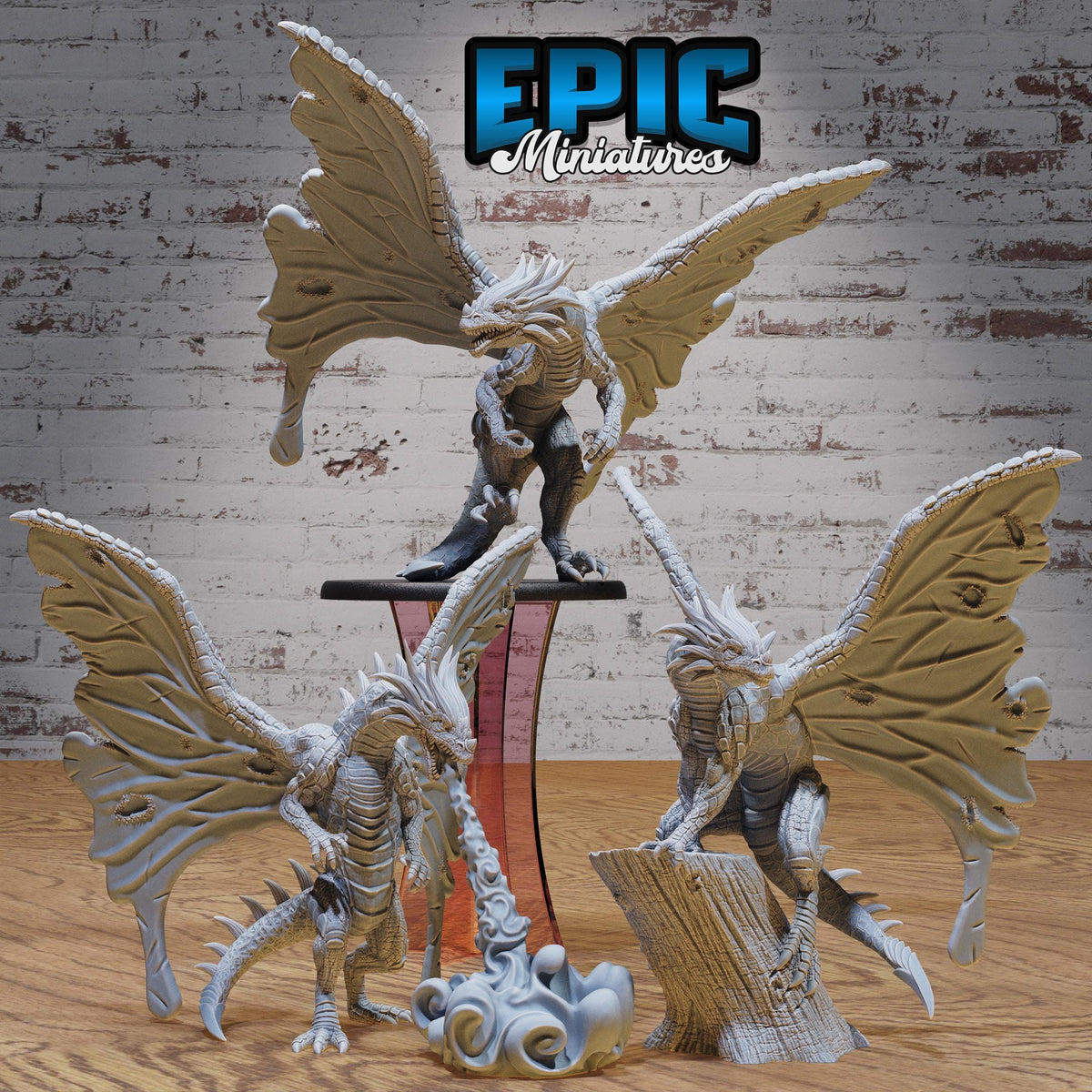 Fairy Dragon Set of 3 DND miniatures group photo Old Fables