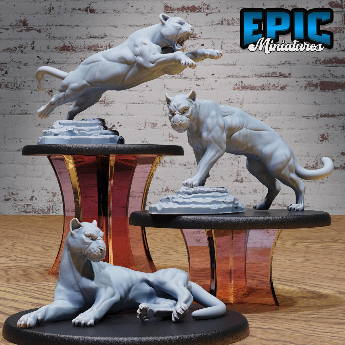 Black Panther Set of 4 DND miniatures group photo Old Fables