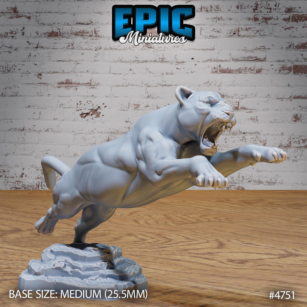 Black Panther Option #4751 front DND miniature Old Fables 16k resin