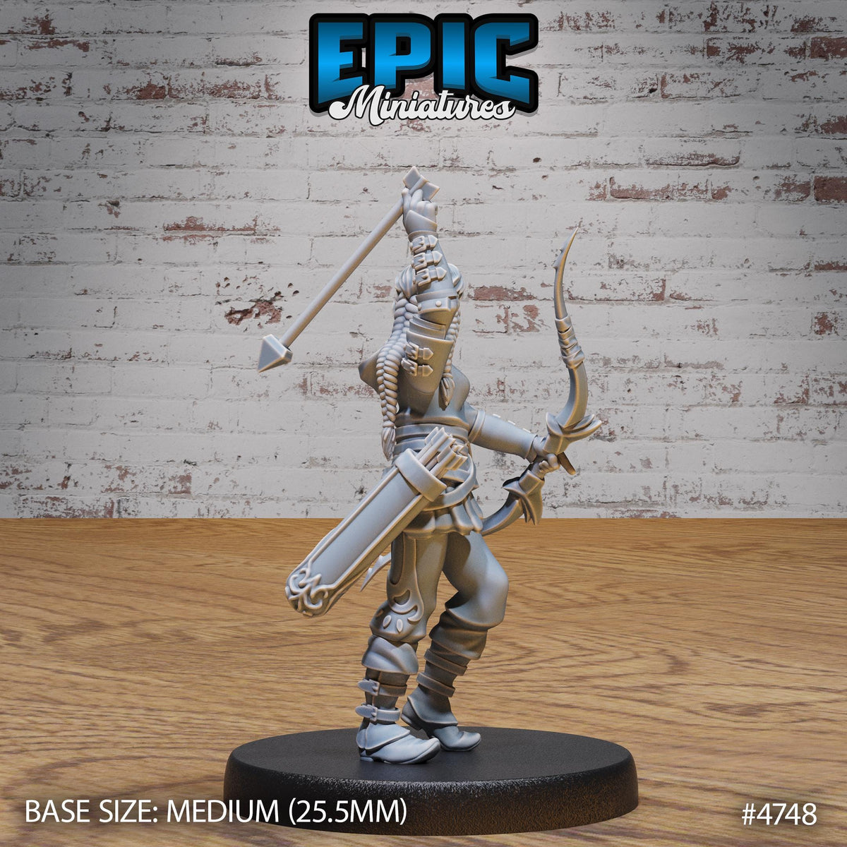 Hunter Girl Option #4749 back DND miniature Old Fables 16k resin