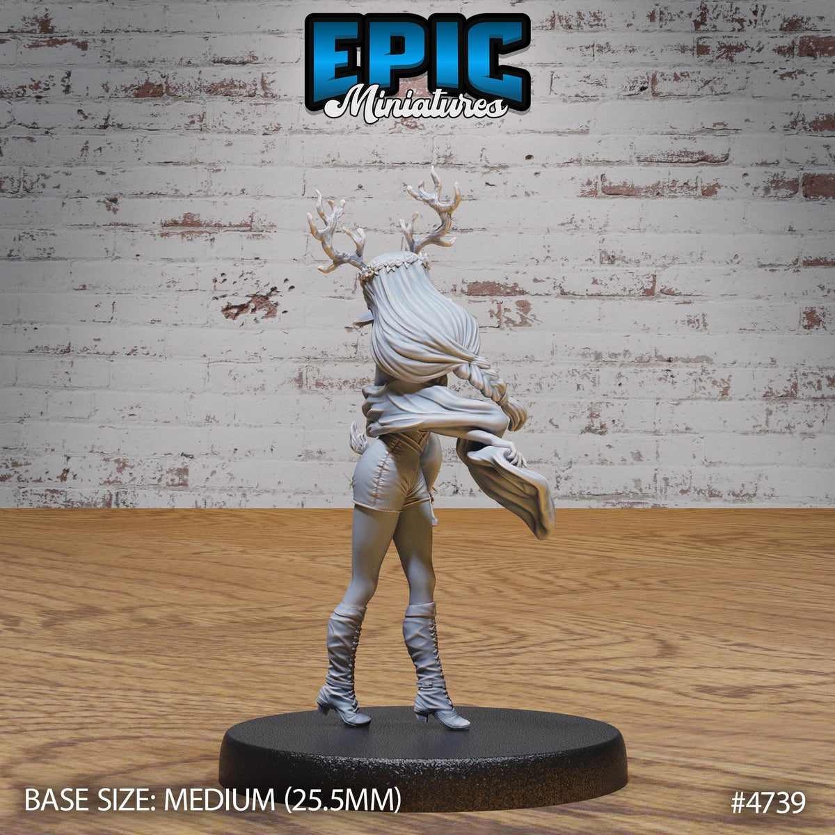 Druid Child Female Option #4739 back DND miniature Old Fables 16k resin