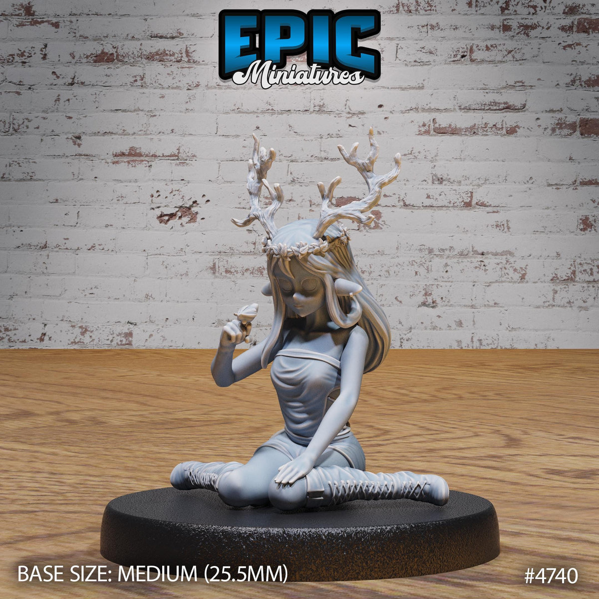 Druid Child Female Option #4740 front DND miniature Old Fables 16k resin