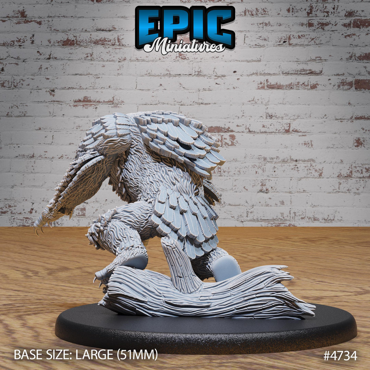 Fabled Owl Bear Option #4734 back DND miniature Old Fables 16k resin