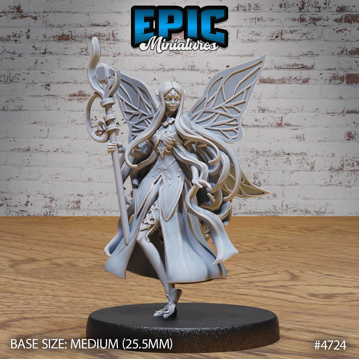 Female Fey Adventurer Option #4724 front DND miniature Old Fables 16k resin