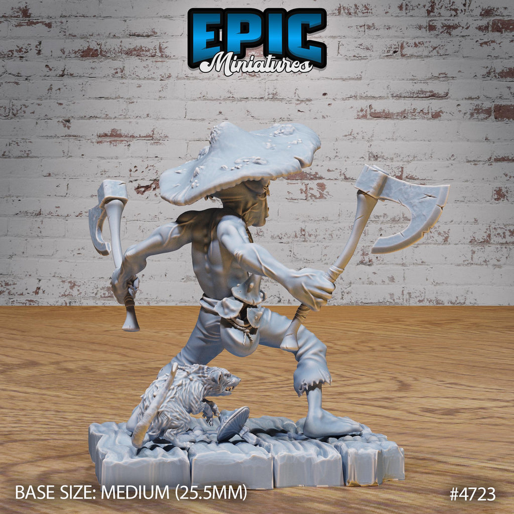 Mushroom Goblin x5 front DND miniature Old Fables 16k resin