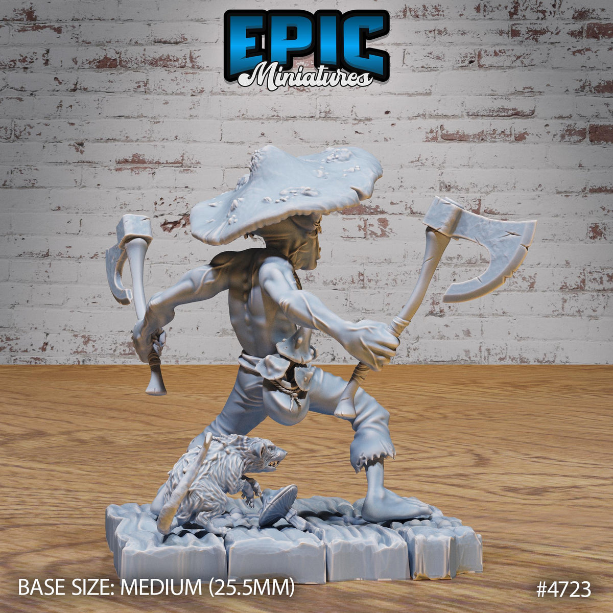 Mushroom Goblin x5 front DND miniature Old Fables 16k resin