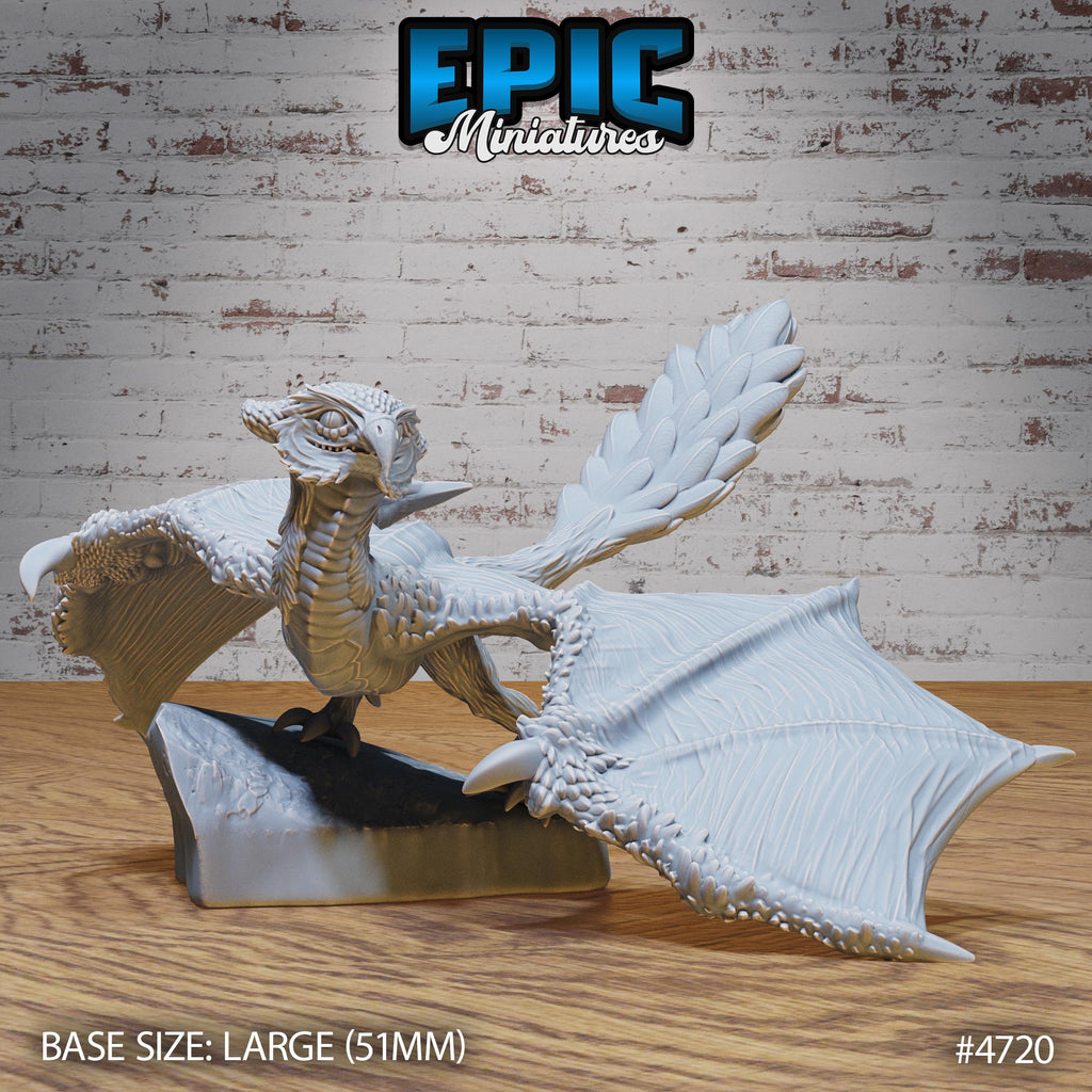 Owl Wyvern Option #4720 front DND miniature Old Fables 16k resin