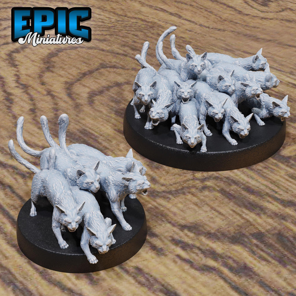 Cat Swarm Set of 2 DND miniatures group photo Old Fables