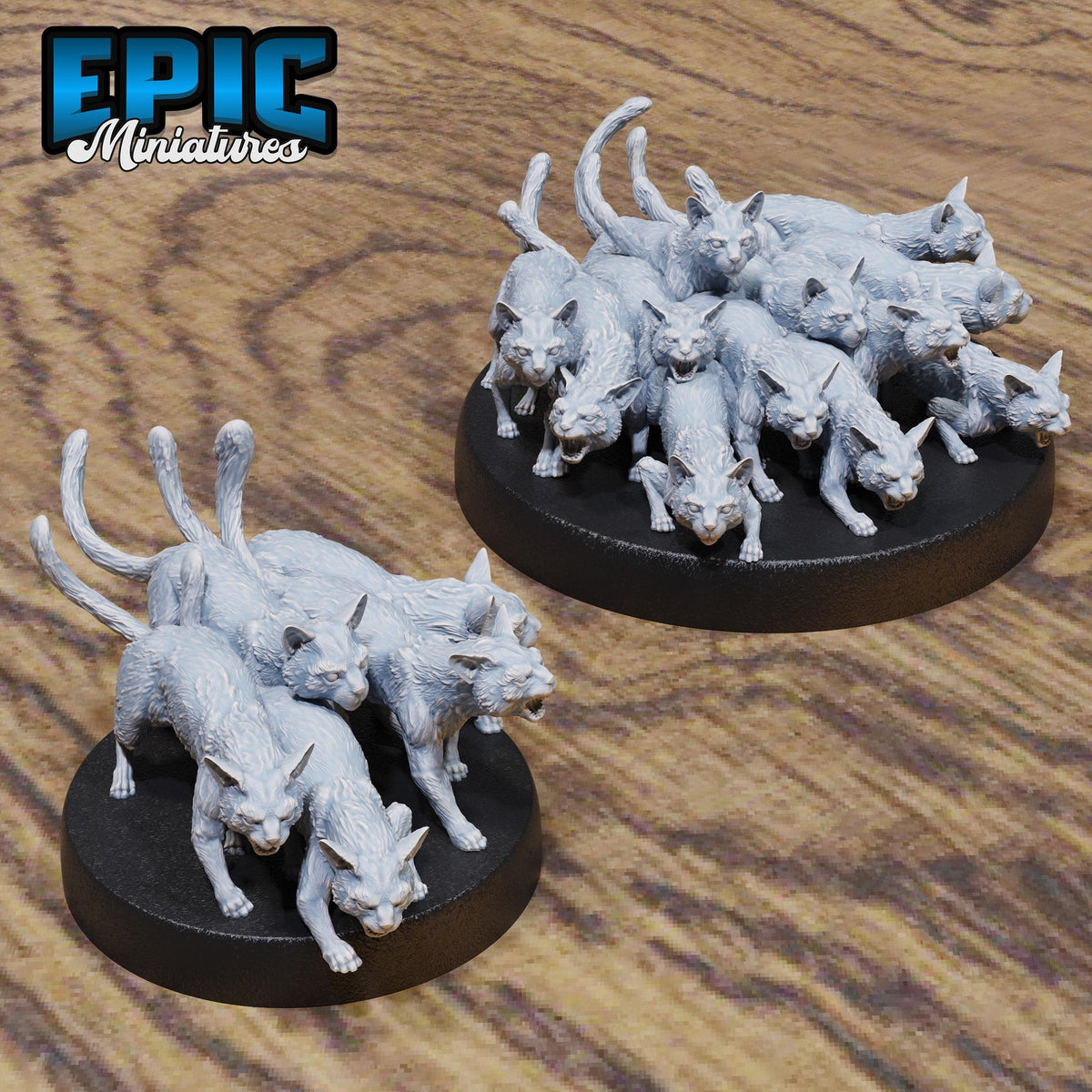 Cat Swarm Set of 2 DND miniatures group photo Old Fables