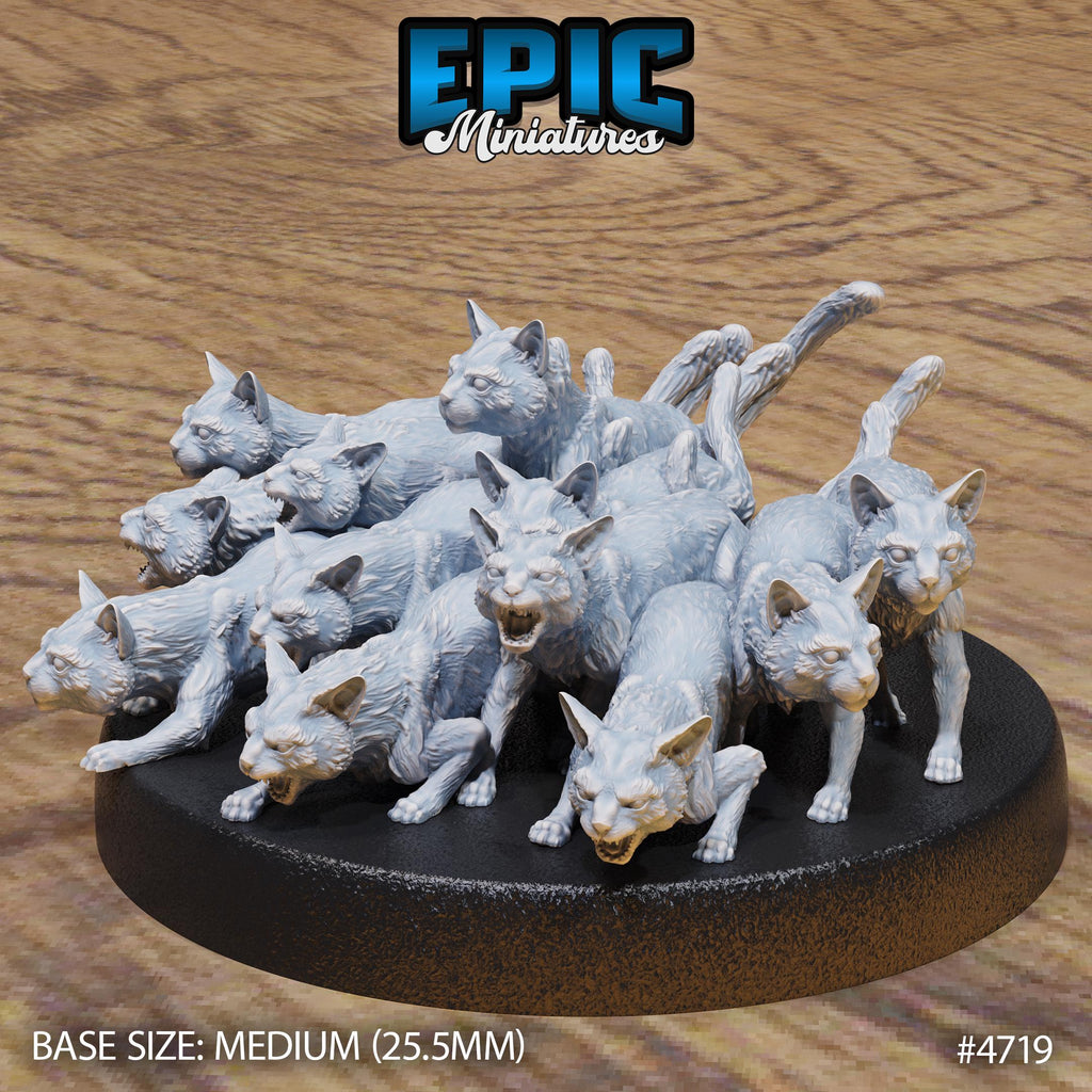 Cat Swarm Option #4719 front DND miniature Old Fables 16k resin