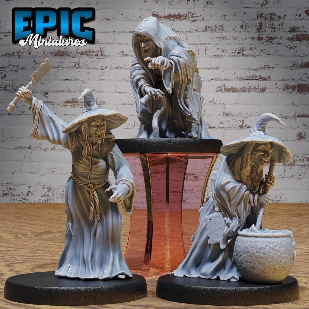 Green Hag Set of 3 DND miniatures group photo Old Fables