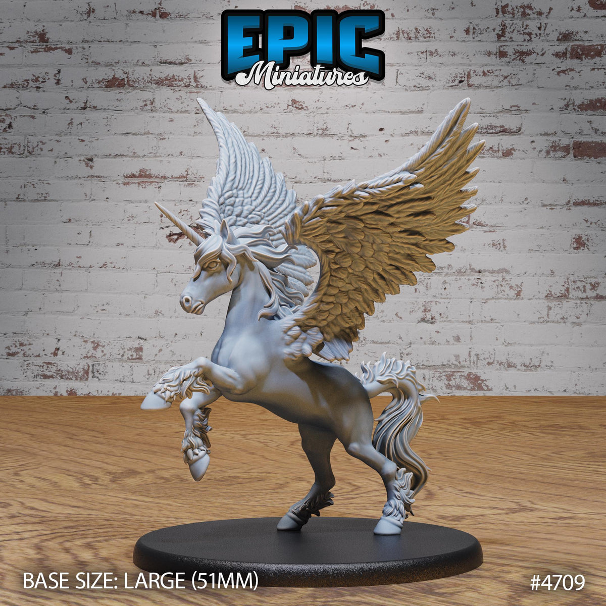 Unicorn Classic Option #4710 front DND miniature Old Fables 16k resin