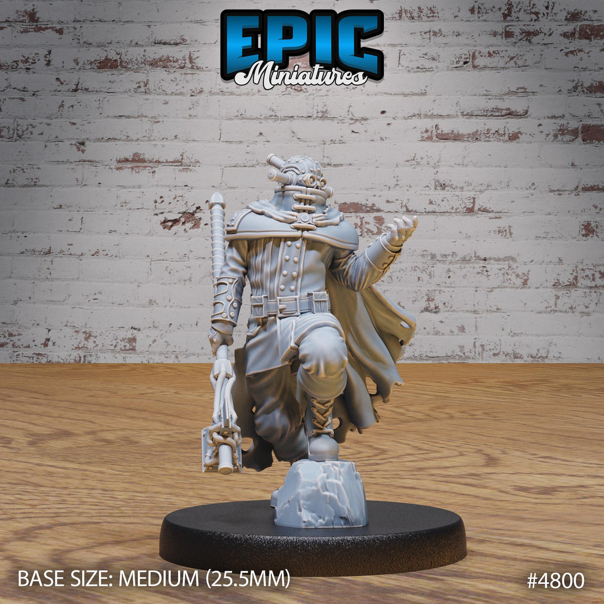 Iron Mind Warrior Option #4800 front DND miniature Steam Society 16k resin