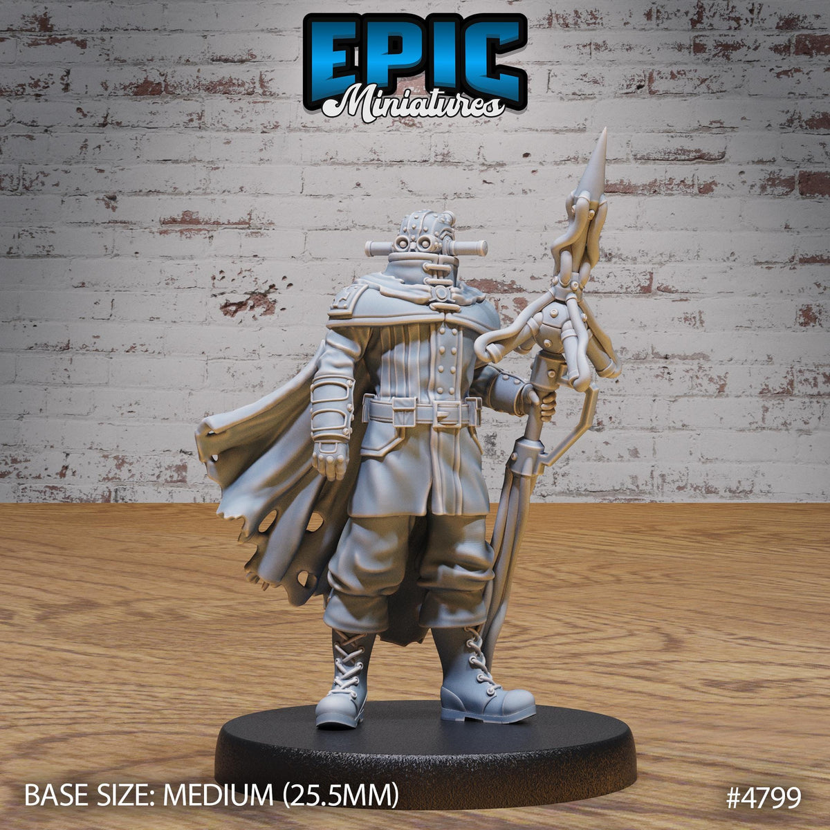 Iron Mind Warrior Option #4799 front DND miniature Steam Society 16k resin