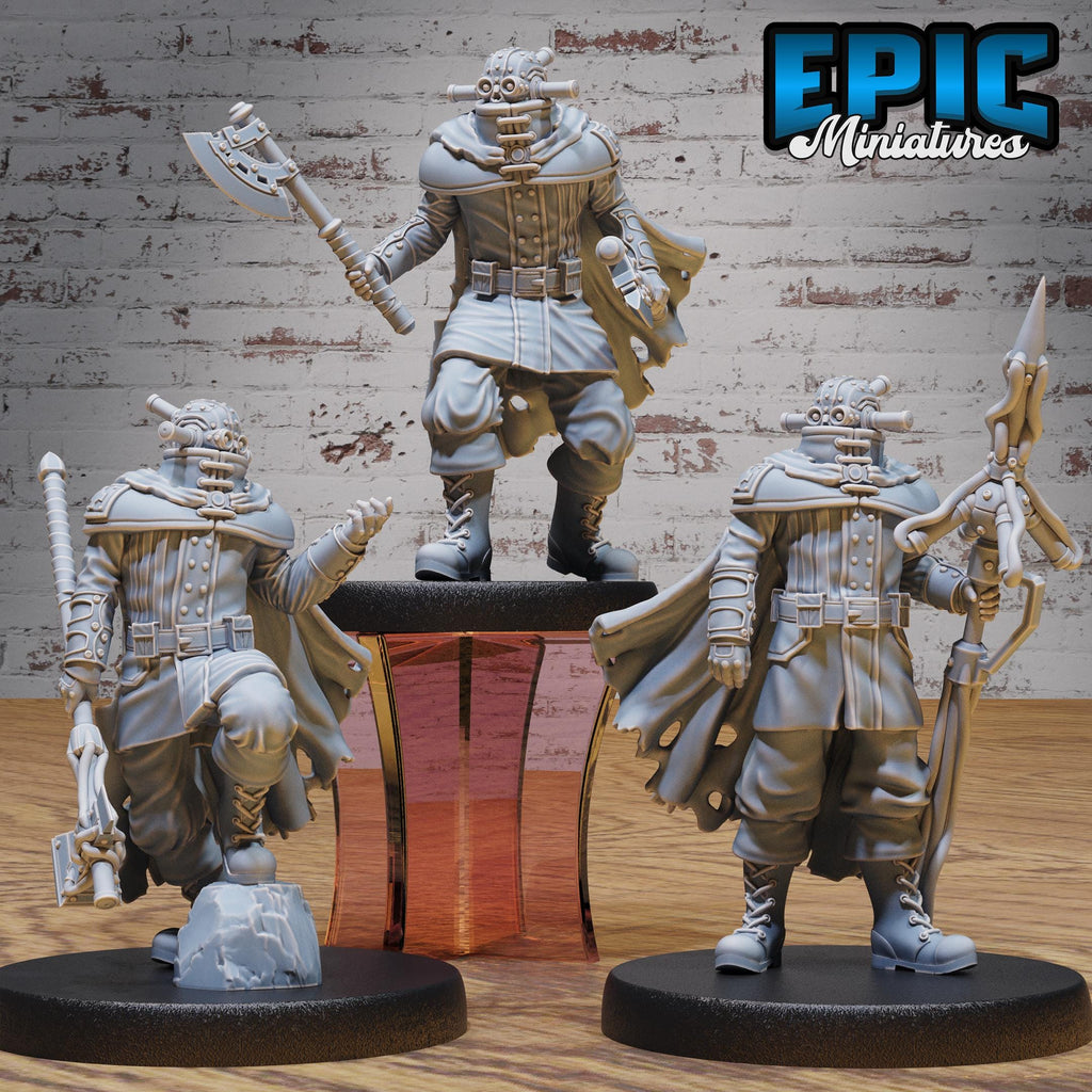 Iron Mind Warrior Set of 3 DND miniatures group photo Steam Society