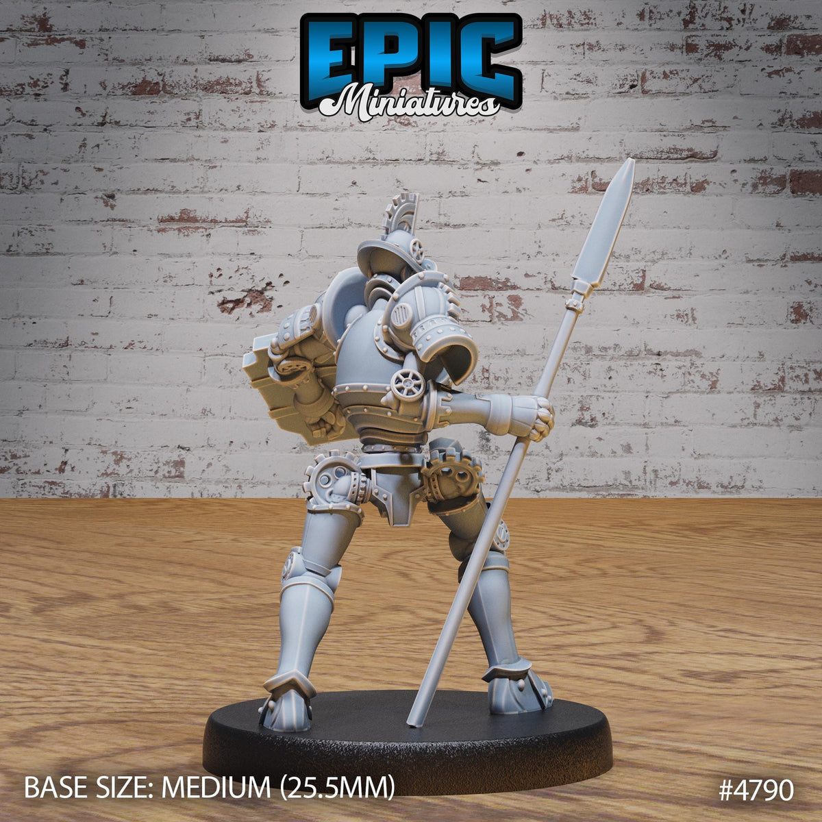 Construct Gladiator Option #4791 front DND miniature Steam Society 16k resin