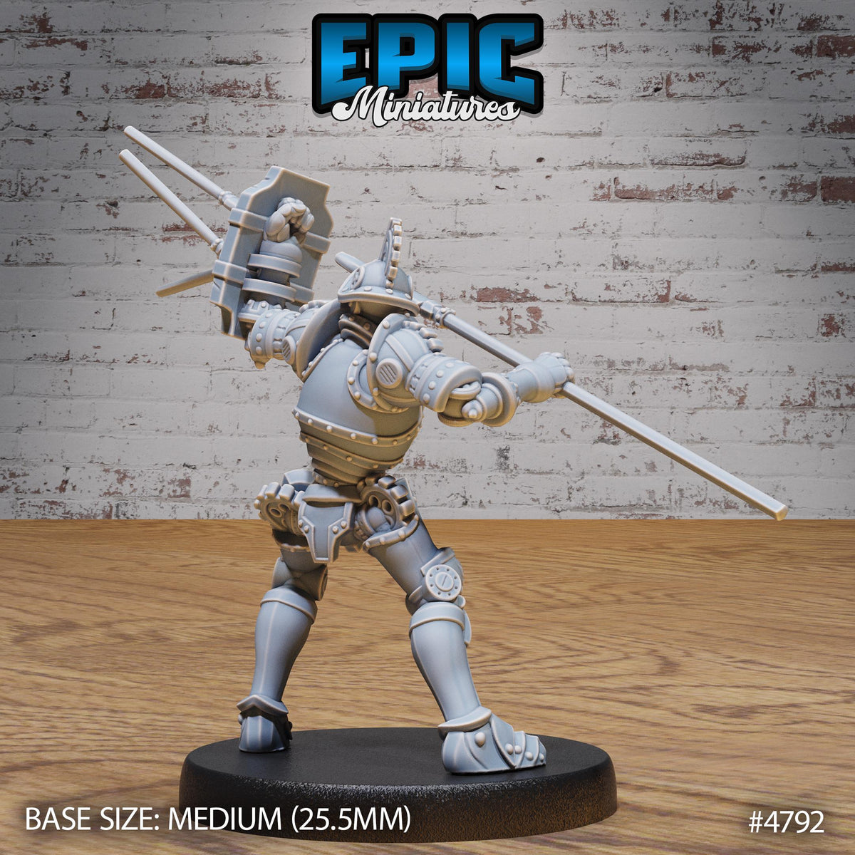 Construct Gladiator Option #4790 front DND miniature Steam Society 16k resin