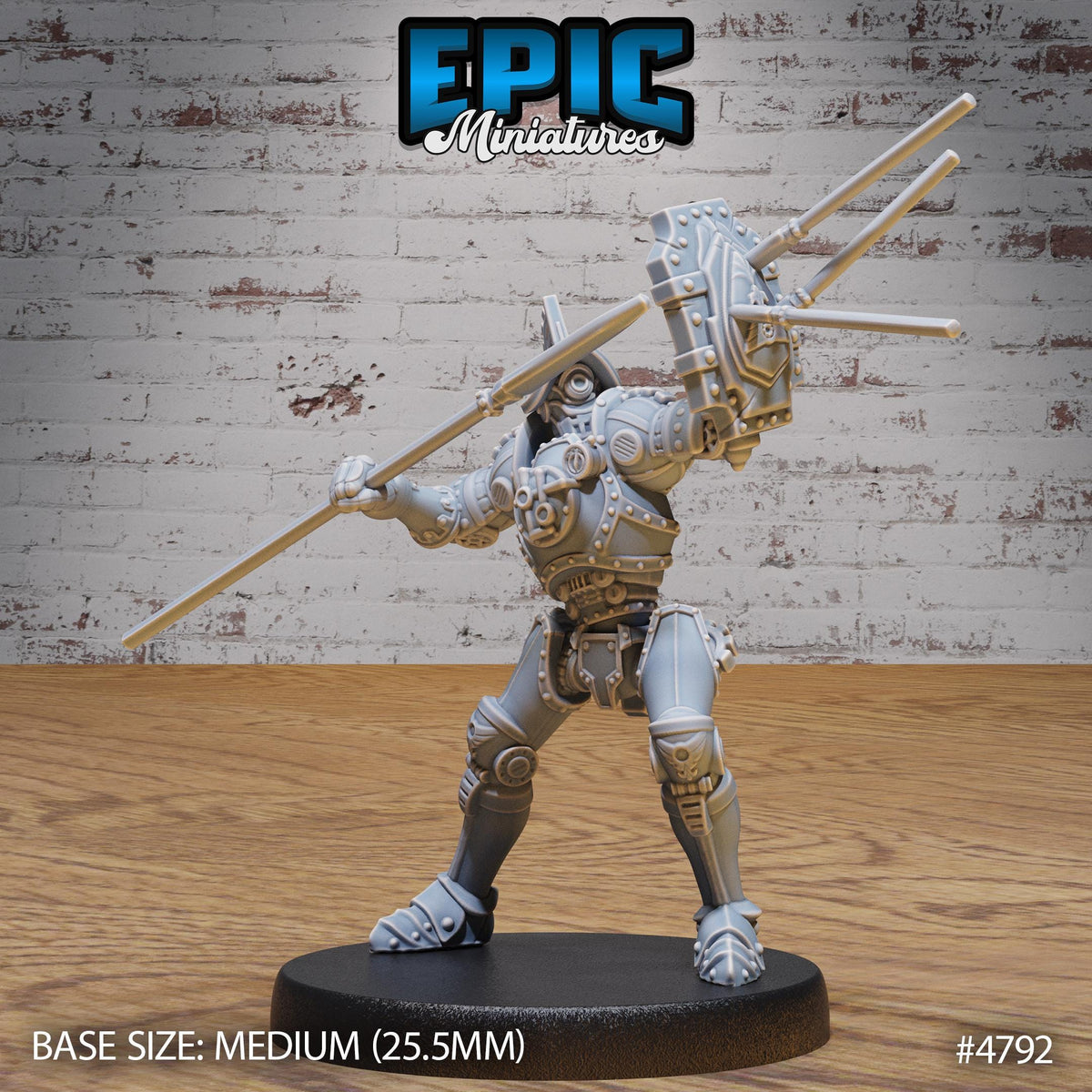 Construct Gladiator Option #4792 back DND miniature Steam Society 16k resin