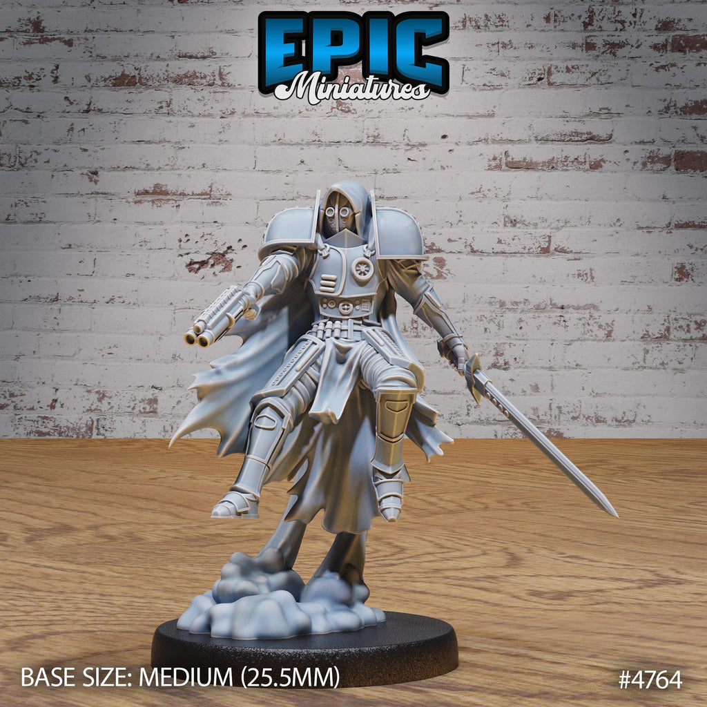 Jetpack Headhunter Option #4764 front DND miniature Steam Society 16k resin