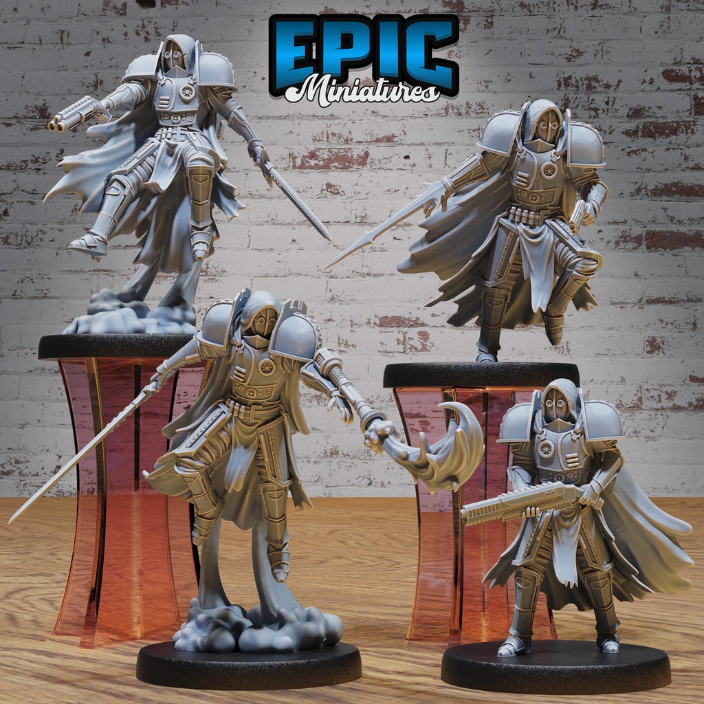 Jetpack Headhunter Set of 4 DND miniatures group photo Steam Society