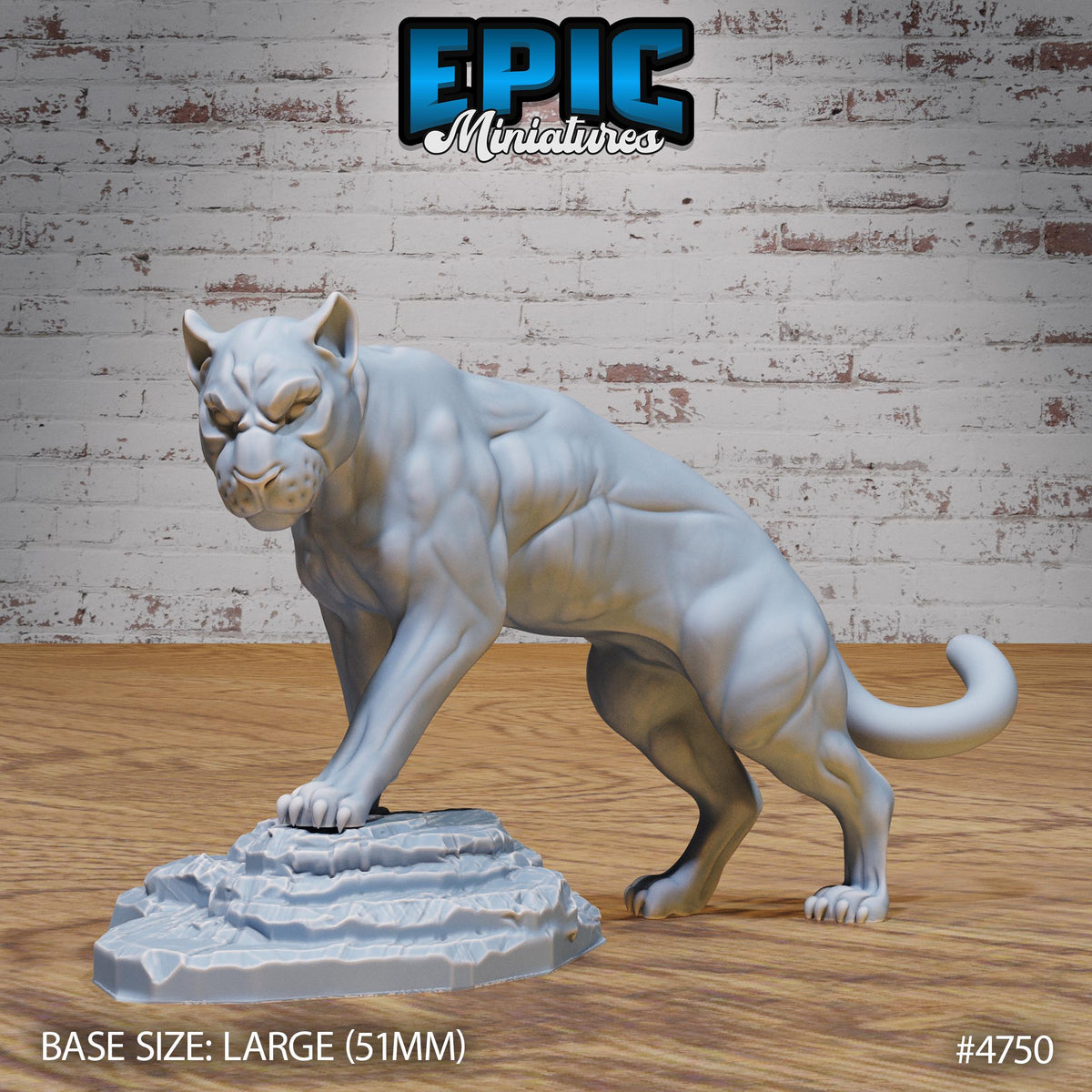 Black Panther Option #4750 front DND miniature Old Fables 16k resin