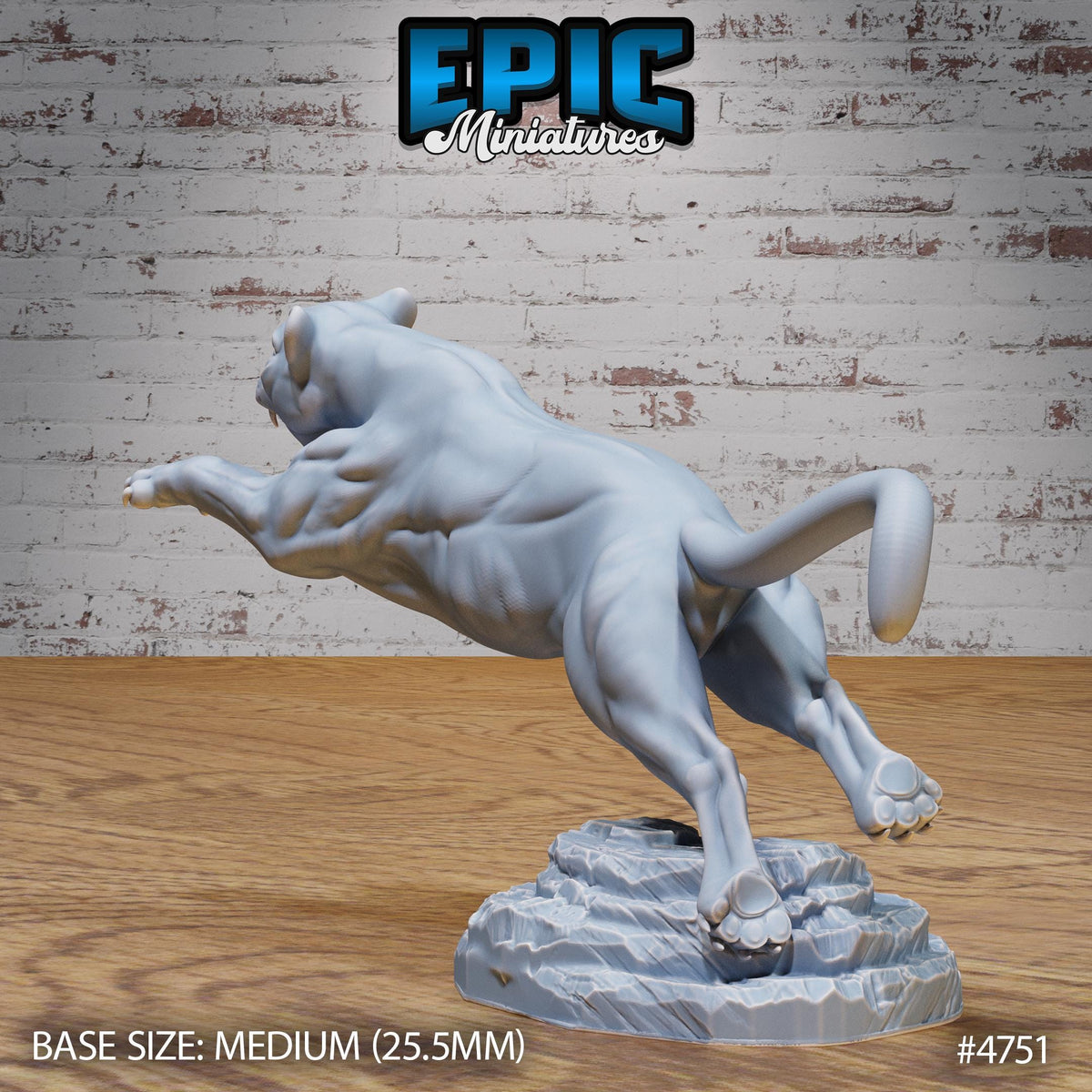 Black Panther Option #4751 back DND miniature Old Fables 16k resin