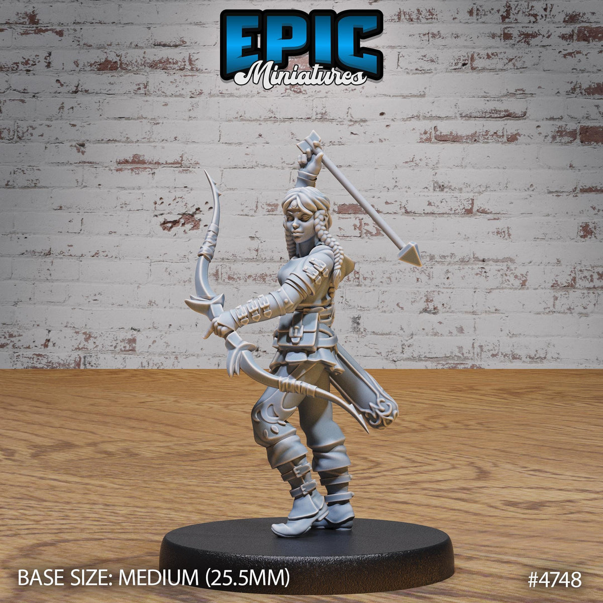 Hunter Girl Option #4749 front DND miniature Old Fables 16k resin
