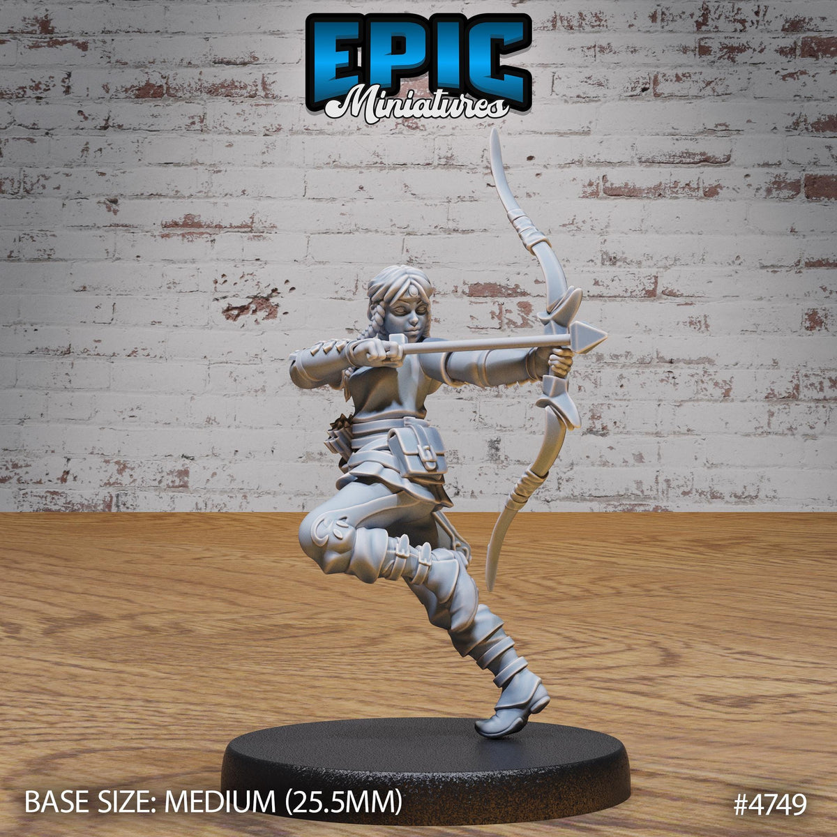 Hunter Girl Option #4750 front DND miniature Old Fables 16k resin