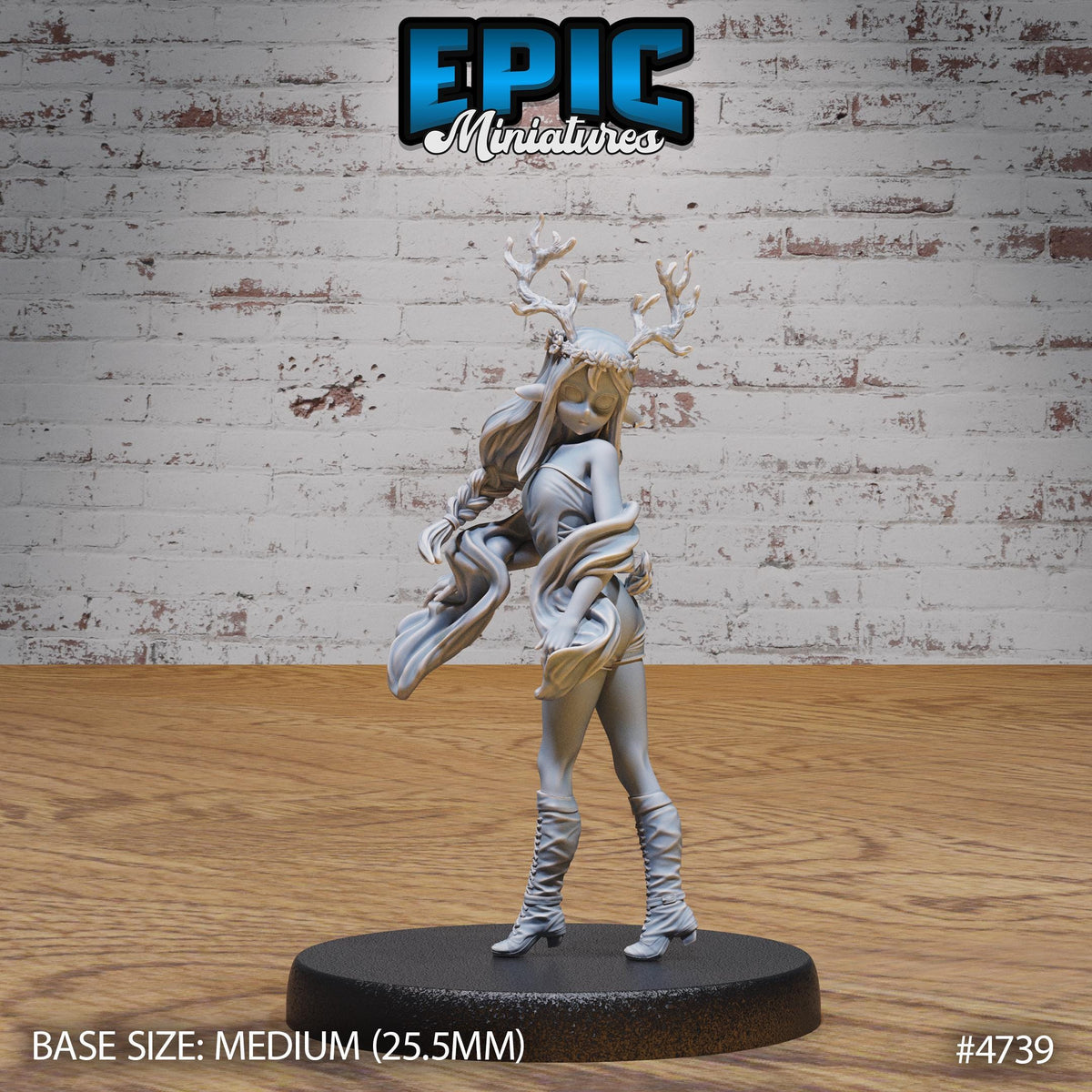 Druid Child Female Option #4739 front DND miniature Old Fables 16k resin
