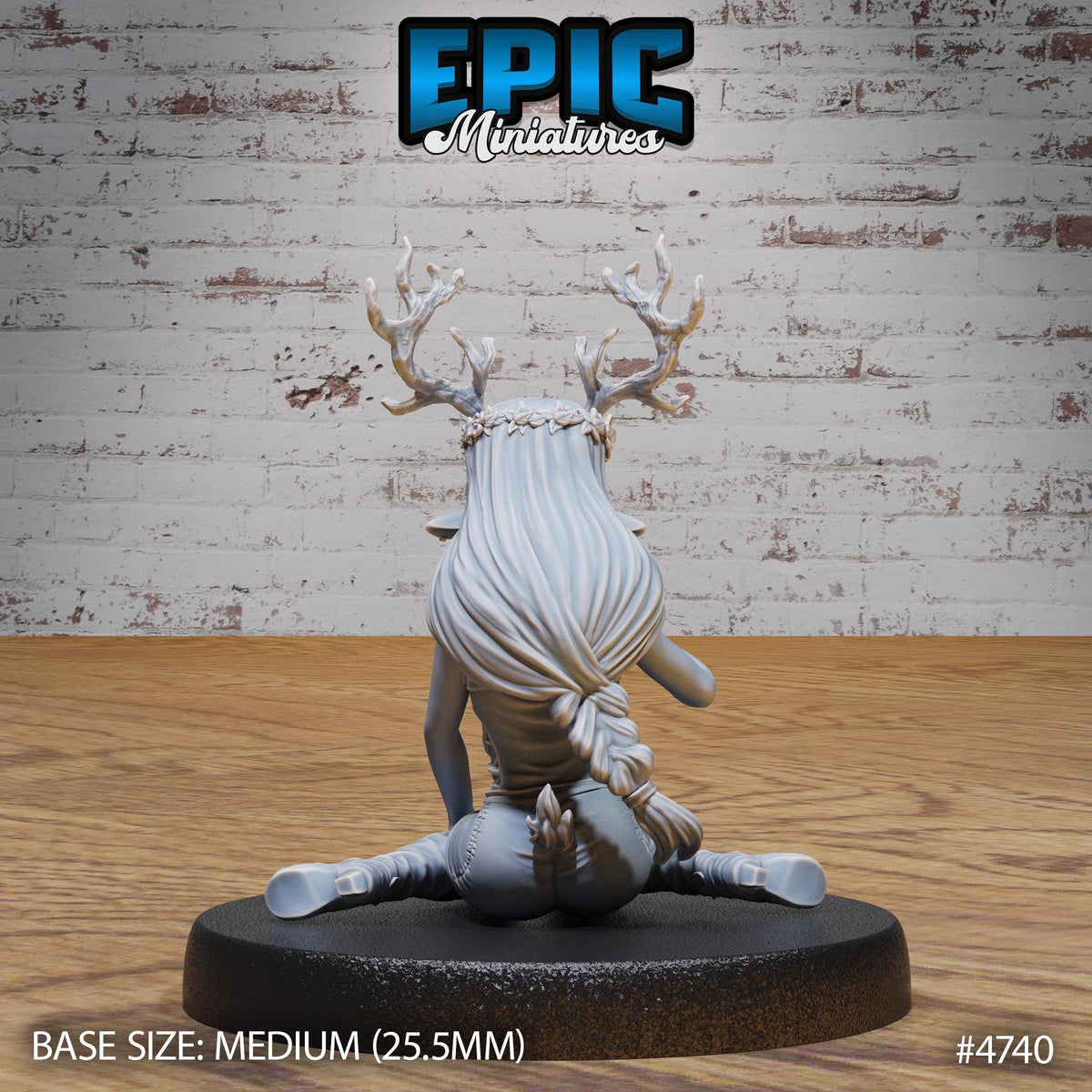 Druid Child Female Option #4740 back DND miniature Old Fables 16k resin
