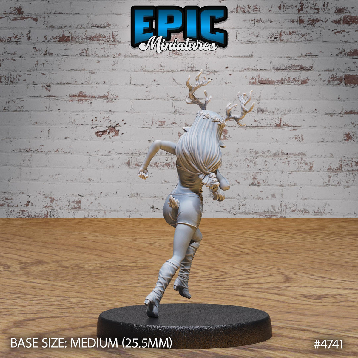 Druid Child Female Option #4741 back DND miniature Old Fables 16k resin