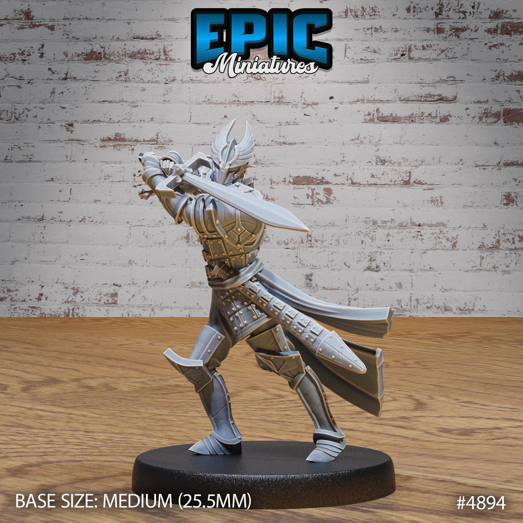 Platinum Paladin Option #4894 front DND miniature Age of Dragons 16k resin