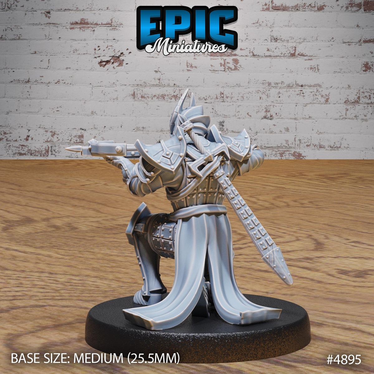 Platinum Paladin Option #4895 back DND miniature Age of Dragons 16k resin