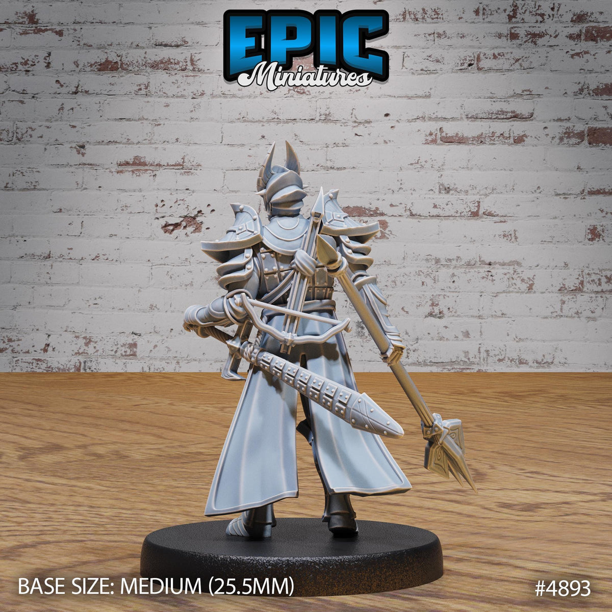 Platinum Paladin Option #4893 back DND miniature Age of Dragons 16k resin