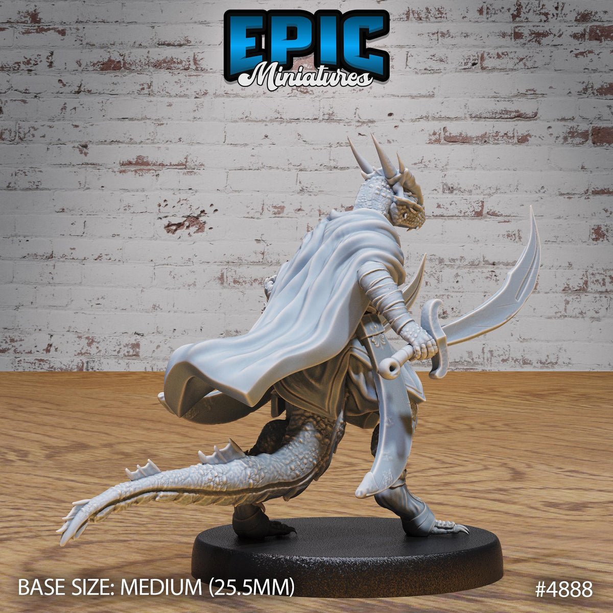 Half Dragon Adventurer Option #4888 back DND miniature Age of Dragons 16k resin