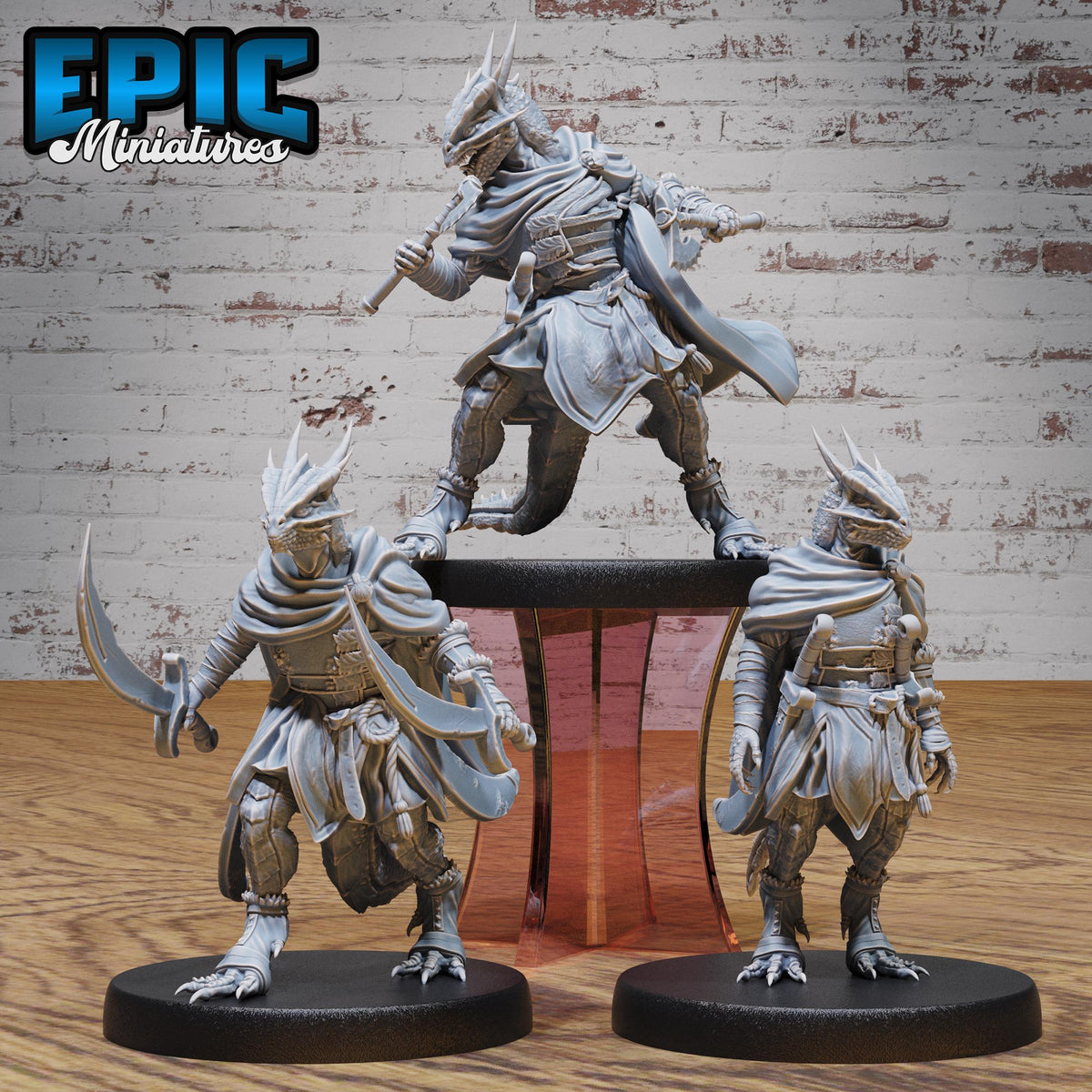Half Dragon Adventurer Set of 3 DND miniatures group photo Age of Dragons