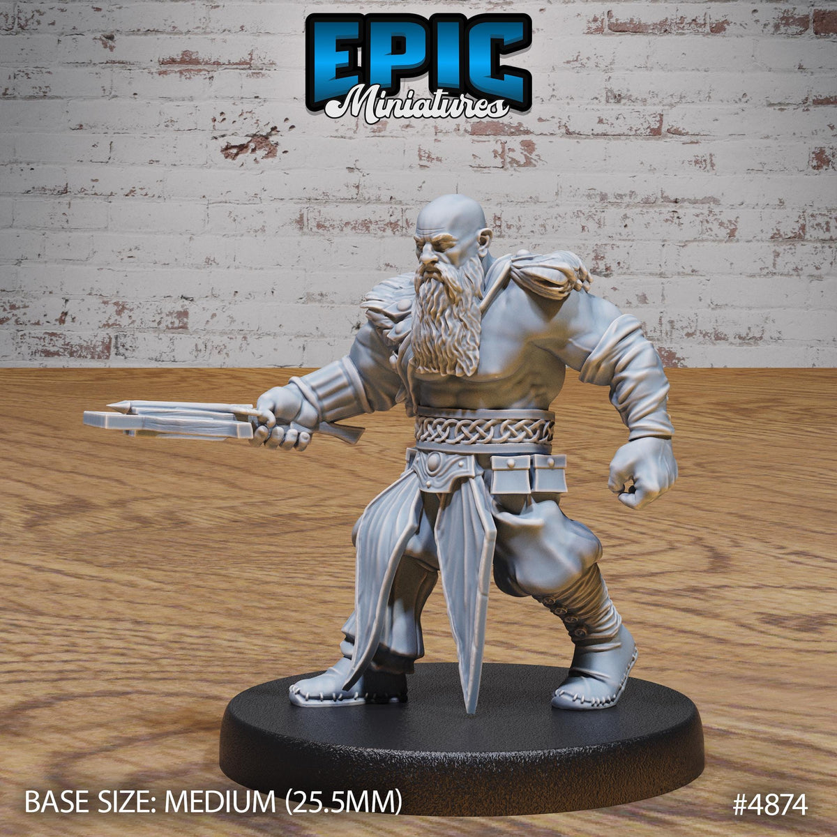 Dwarf Raider Option #4874 front DND miniature Age of Dragons 16k resin