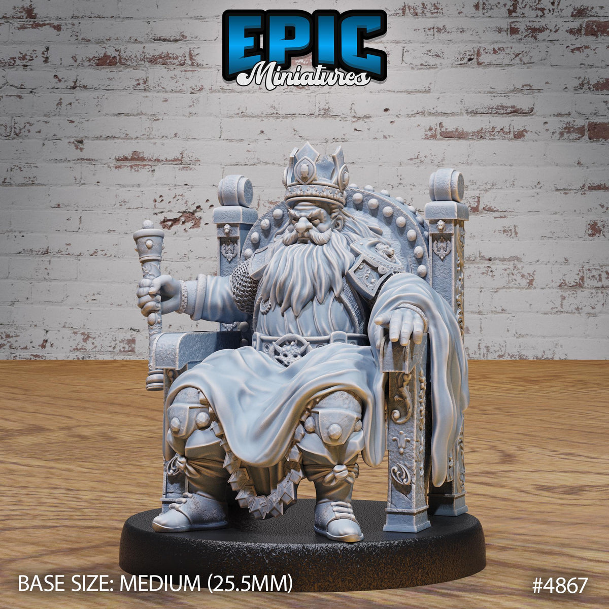 Dwarf King Option #4867 front DND miniature Age of Dragons 16k resin