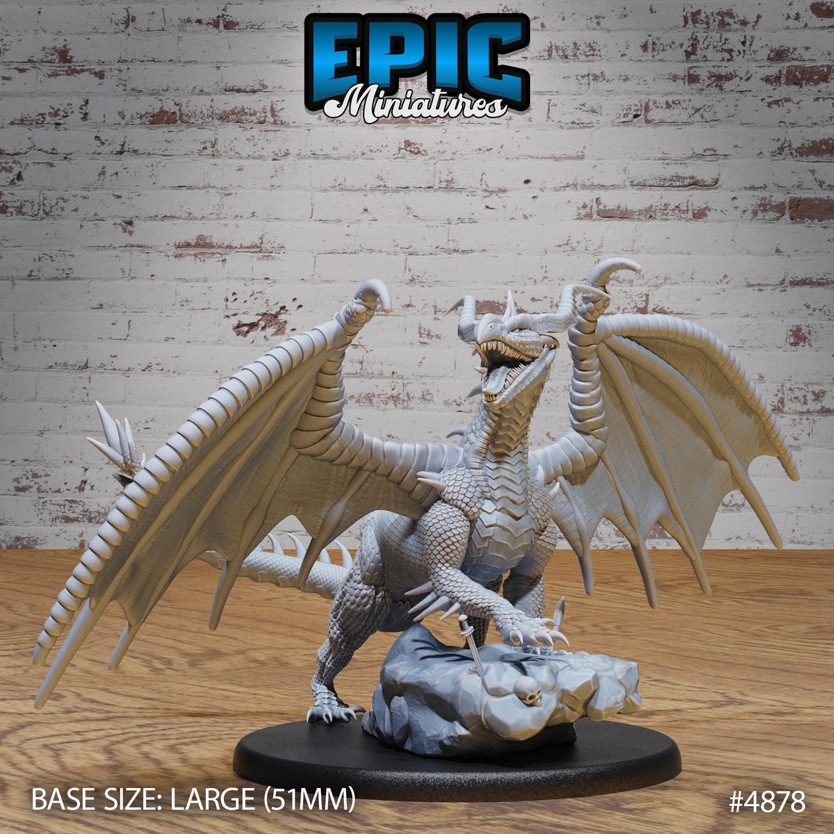Classic Dragon Option #4878 front DND miniature Age of Dragons 16k resin